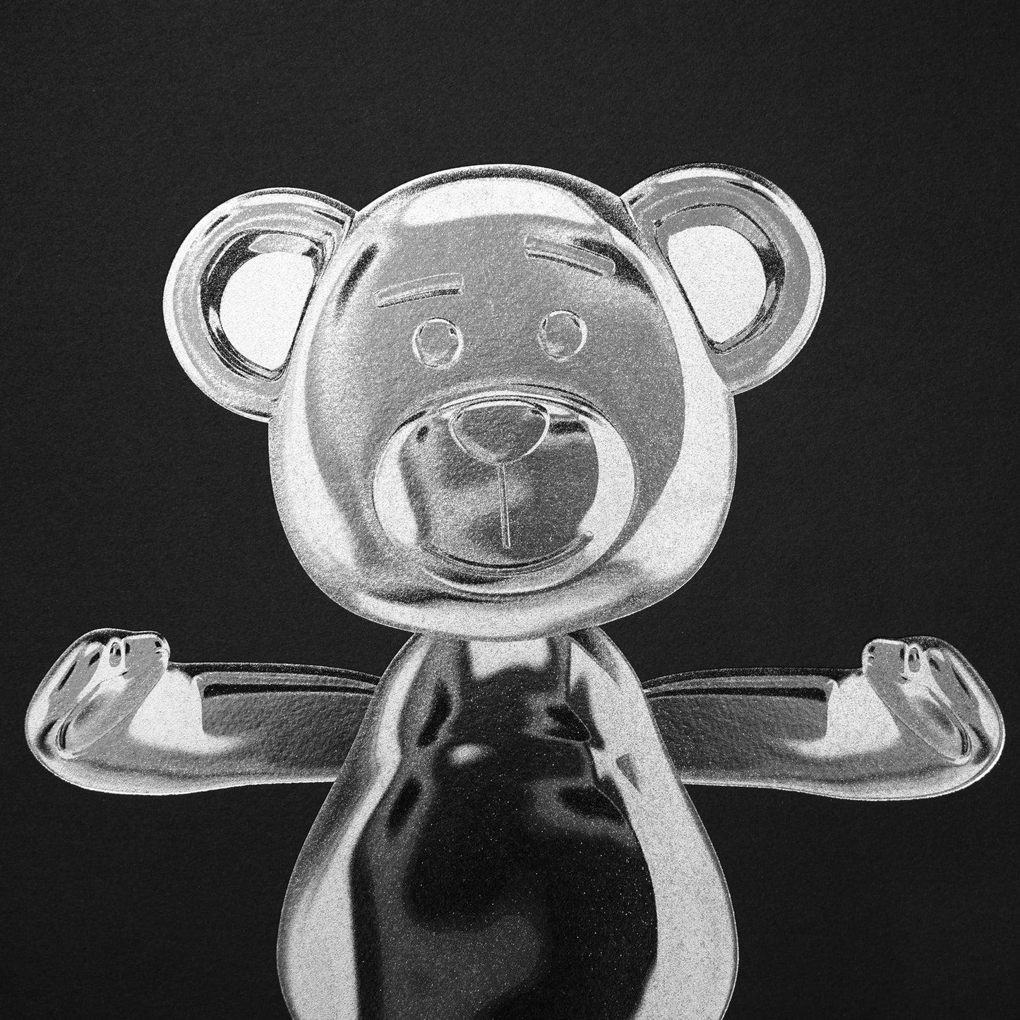 Bare Hug - The Foil Edition - Silver on Black - Fine Art Print