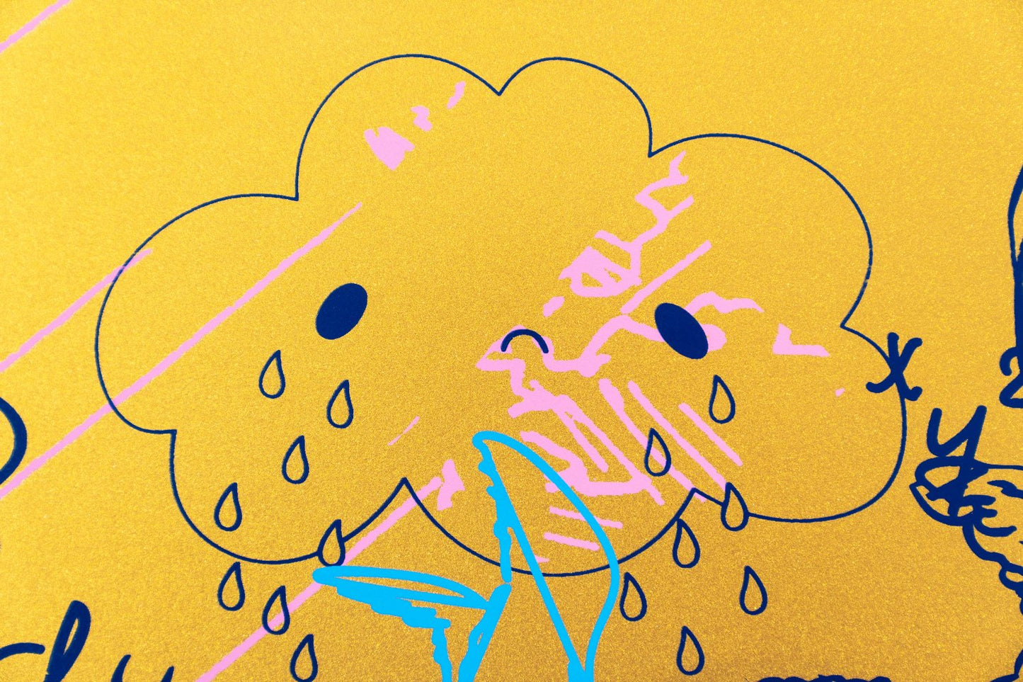 Clouds on Fire (edition, gold, blue, pink), 2022