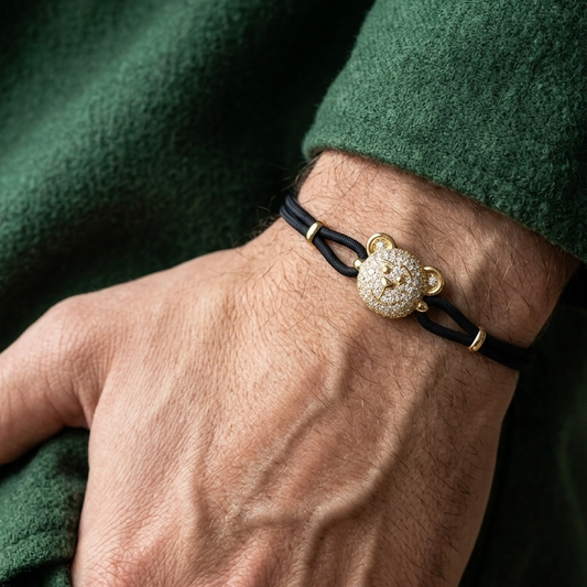 Bare Hug - Cord Bracelet, Diamonds, Pavé