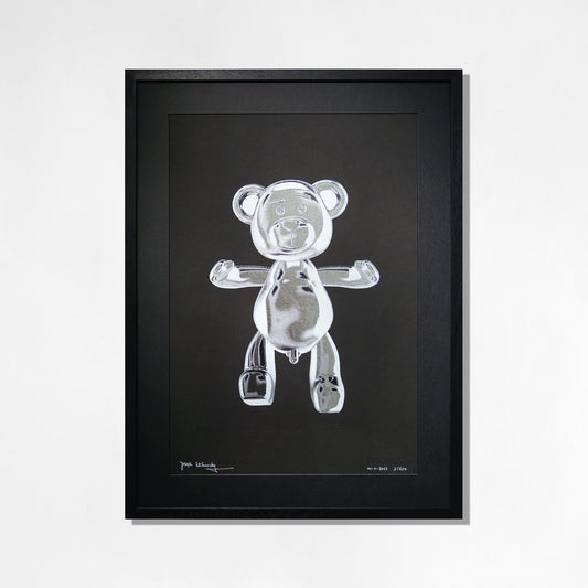 Bare Hug - The Foil Edition - Silver on Black - Fine Art Print