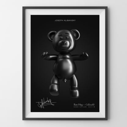 "Bare Hug — Collectable, Obsidian Noir" (Black) Hand-signed Art Poster (no frame)