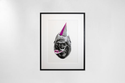 Big Bang (edition, black/silver leaf, pink), 2022