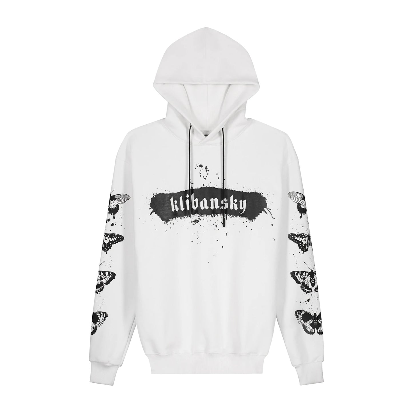 Limited Edition Hoodie – Black Butterfly – White