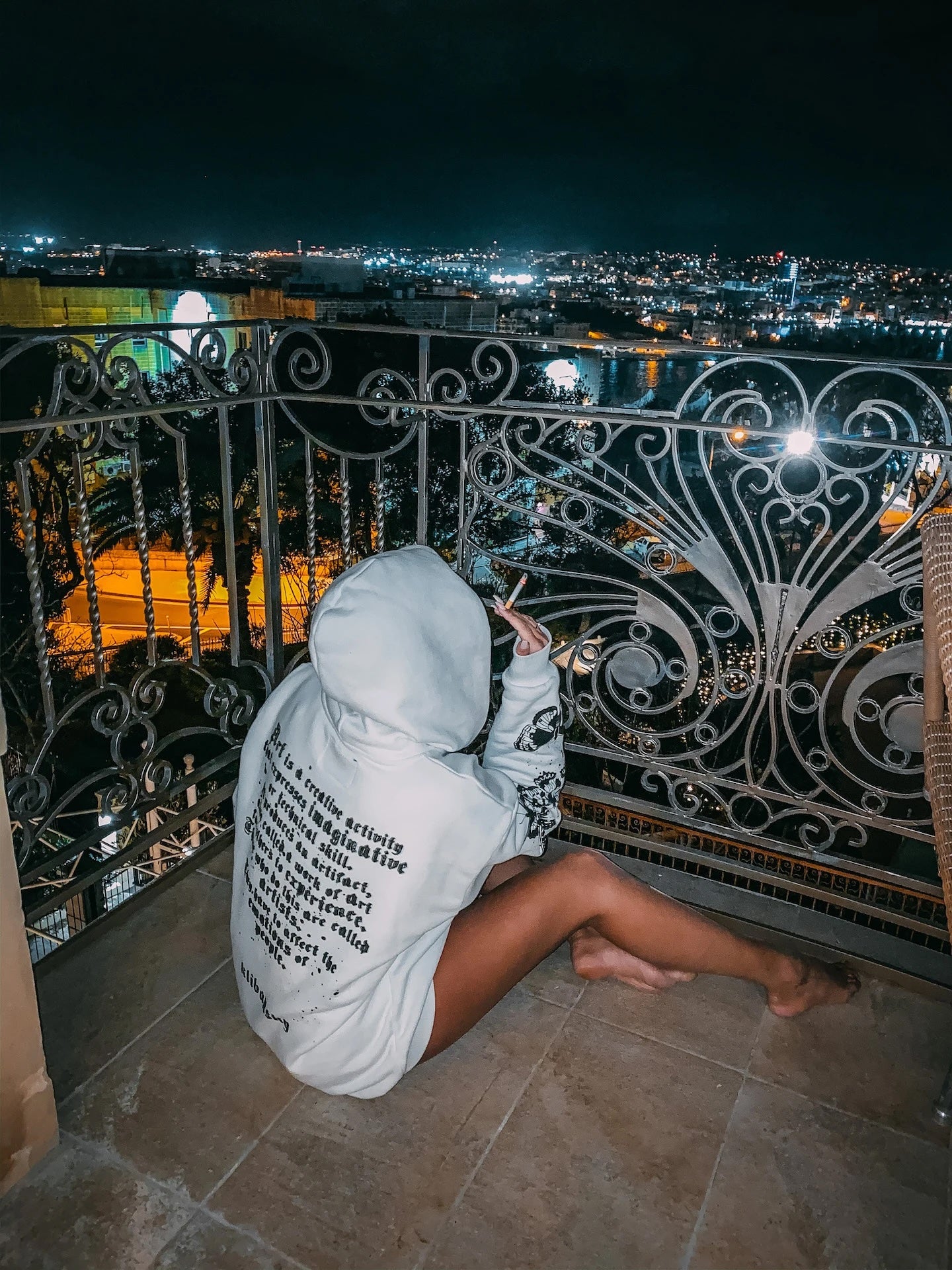 Limited Edition Hoodie – Black Butterfly – White