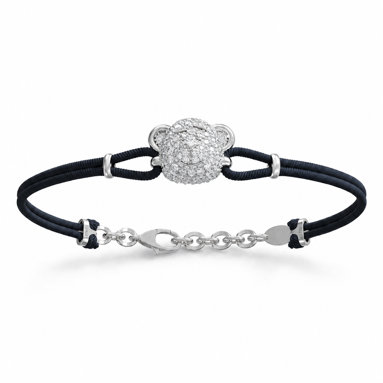 Bare Hug - Cord Bracelet, Diamonds, Pavé
