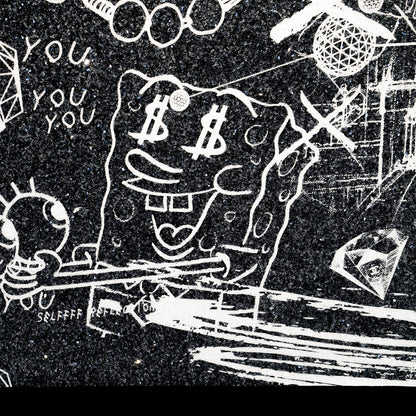 Love Over Diamonds (black/white, diamond dust) - small