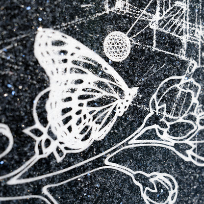 Love Over Diamonds (black/white, diamond dust) - small
