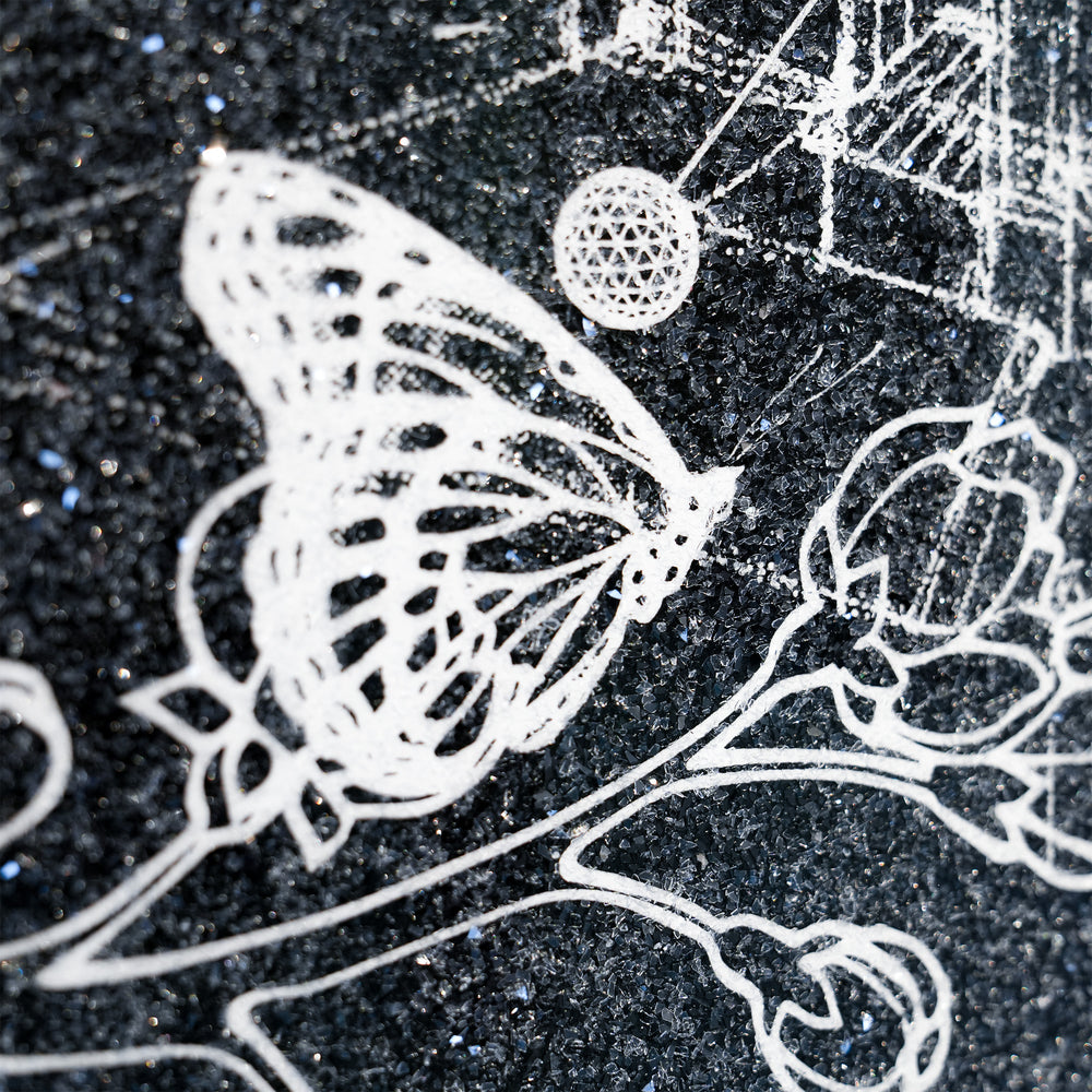 Love Over Diamonds (black/white, diamond dust) - large