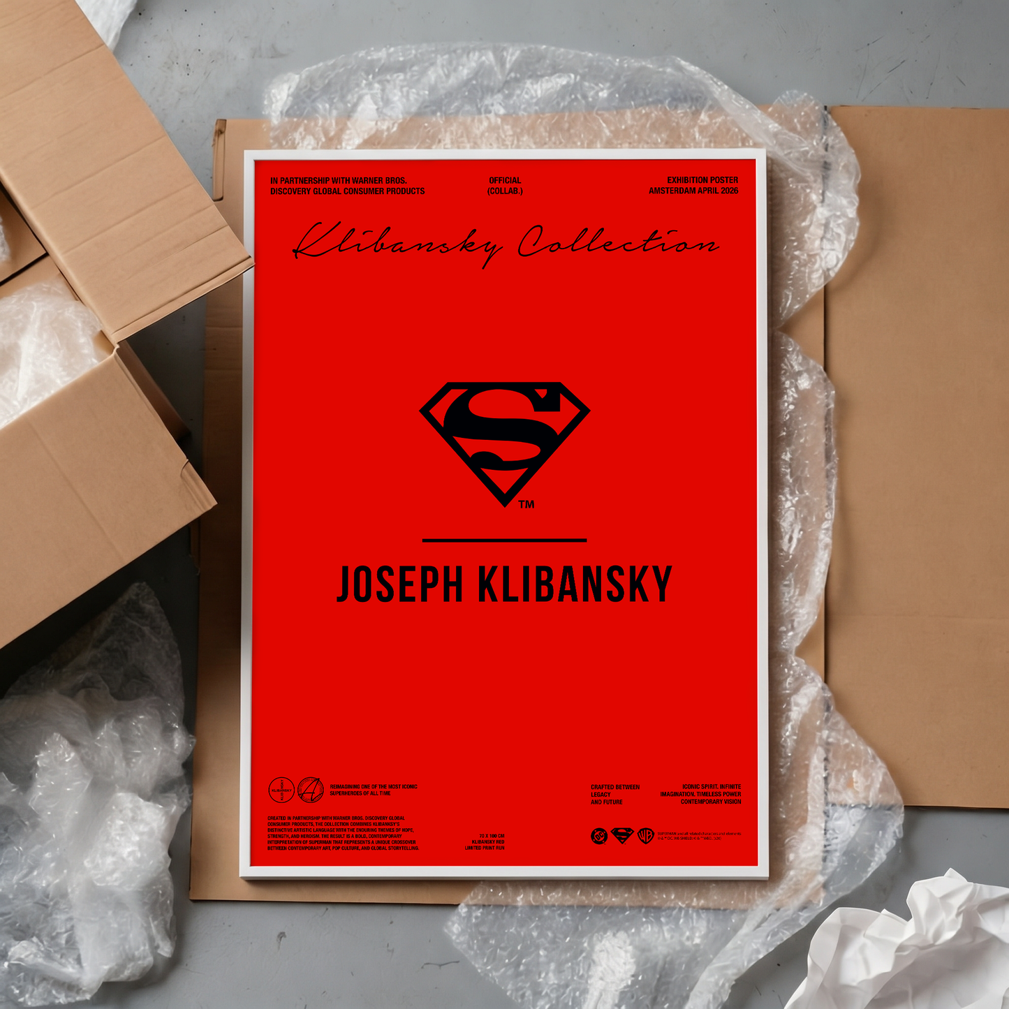 Lockup Logo Red (Superman x Joseph Klibansky) hand-signed art poster (no frame)