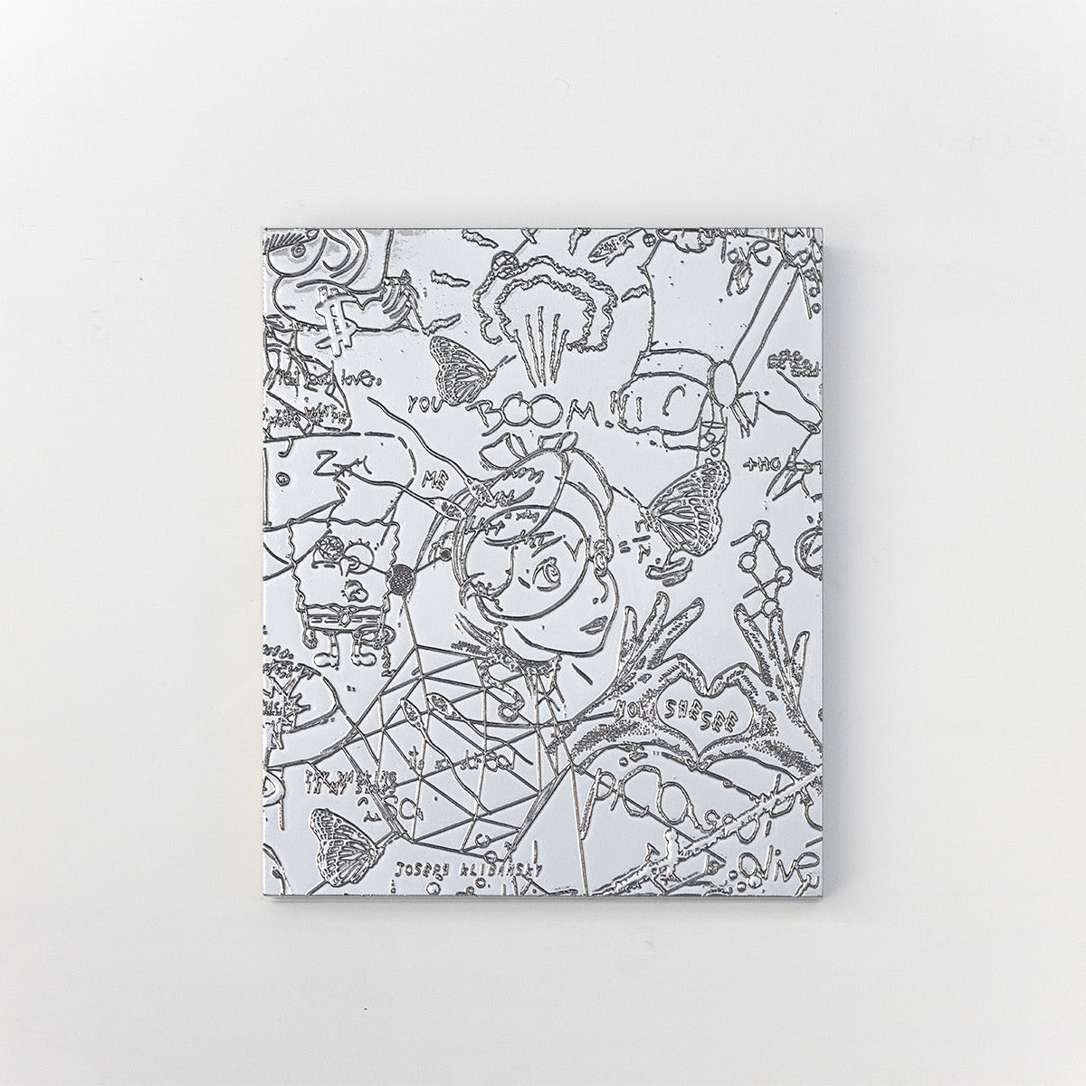 A chrome painting collectable art collectable by artist Joseph Klibansky on a white background