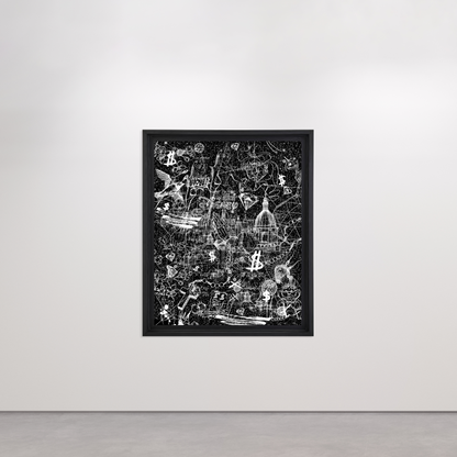 Love Over Diamonds (black/white, diamond dust) - large