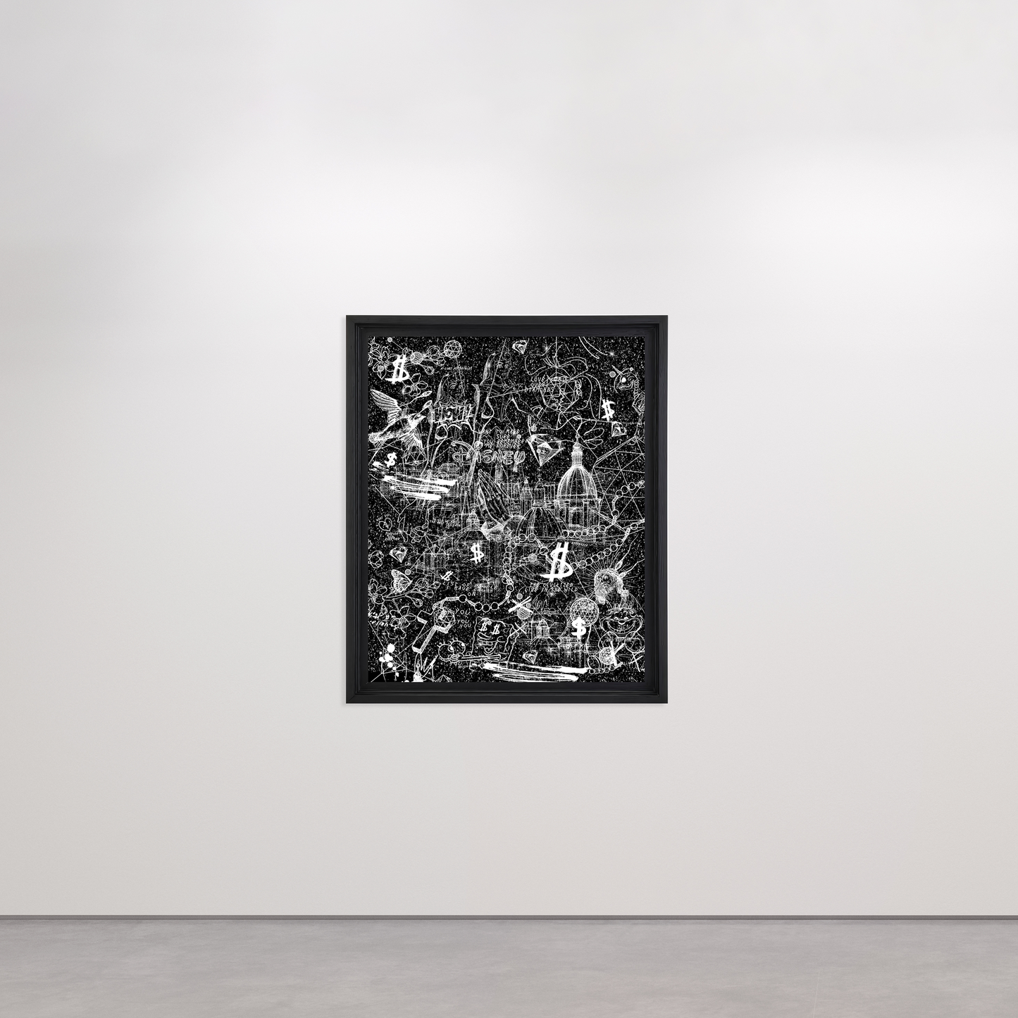 Love Over Diamonds (black/white, diamond dust) - small