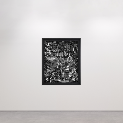 Love Over Diamonds (black/white, diamond dust) - small