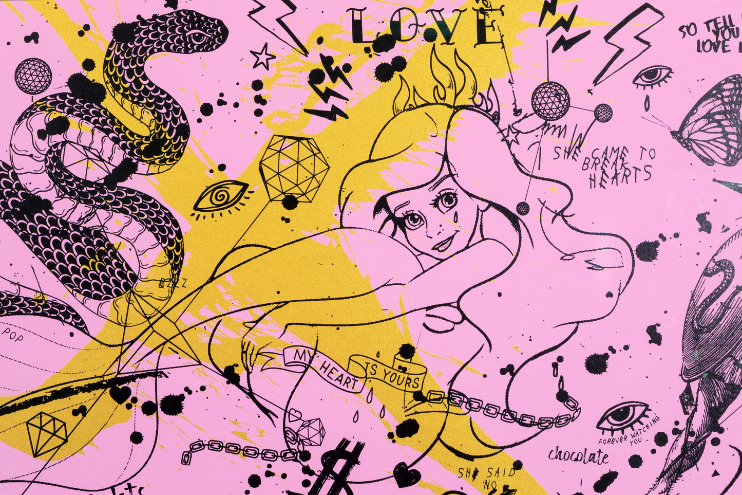 She Came To Break Hearts (edition, pink/black, gold splash), 2020