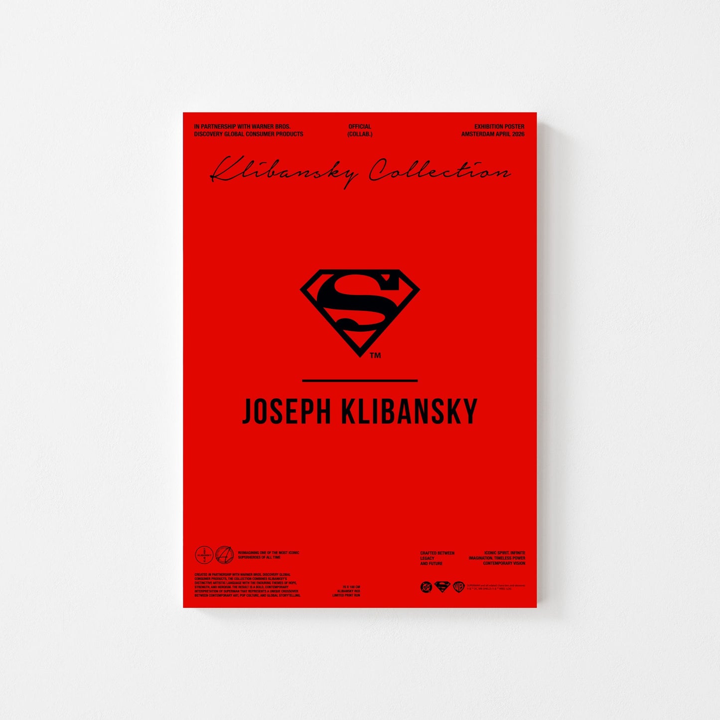 Lockup Logo Red (Superman x Joseph Klibansky) hand-signed art poster (no frame)