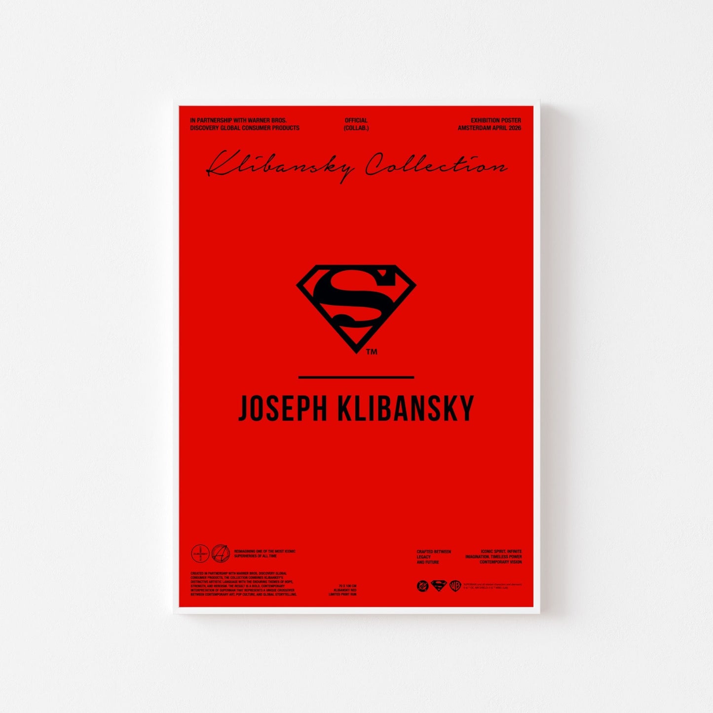 Lockup Logo Red (Superman x Joseph Klibansky) hand-signed art poster (no frame)