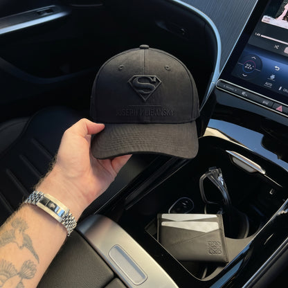 Black Baseball Cap Lockup Logo (Superman x Joseph Klibansky)