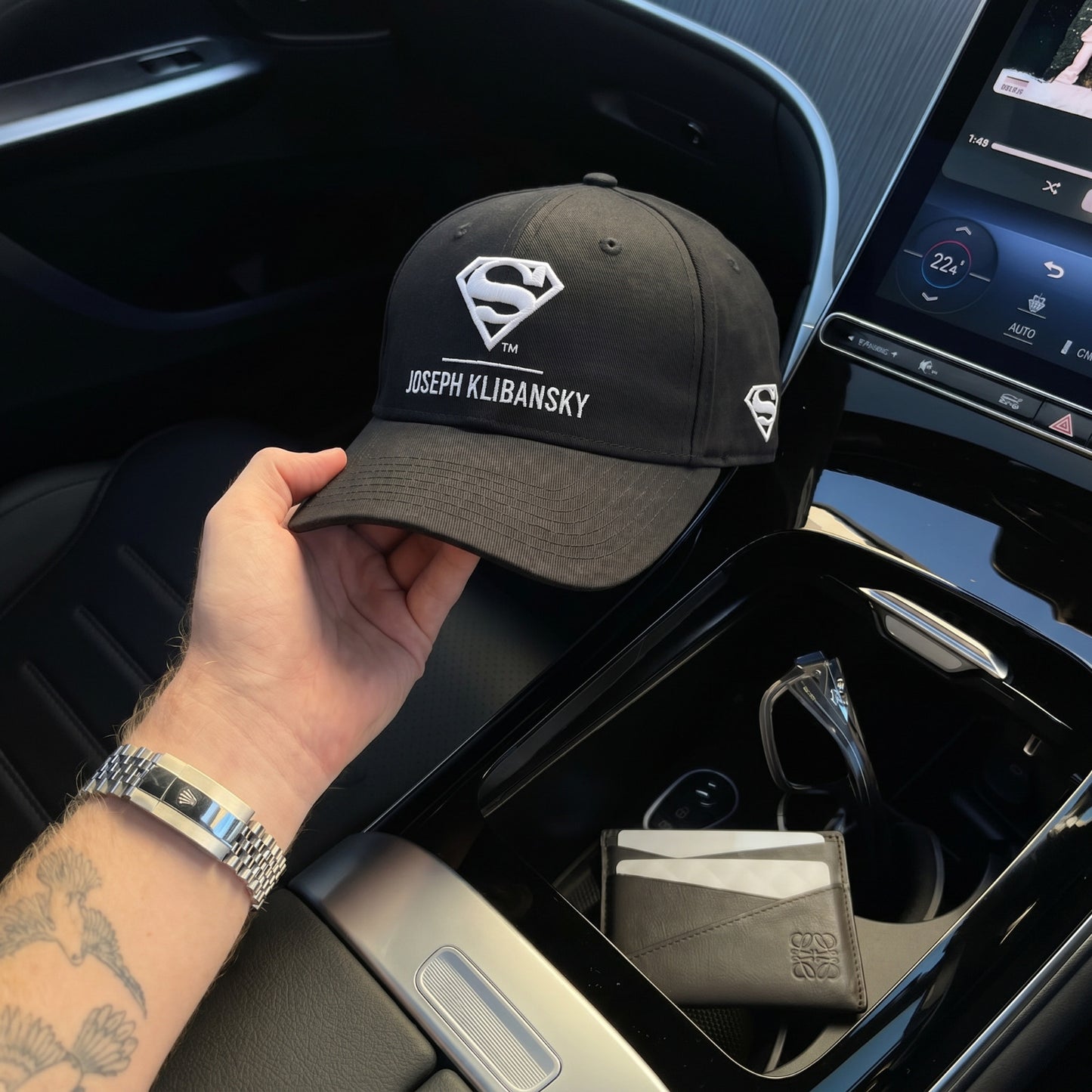 Black Baseball Cap Lockup Logo (Superman x Joseph Klibansky)