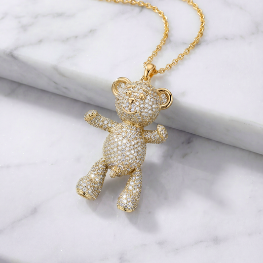 Bare Hug Necklace - White Gold Diamonds, Paved