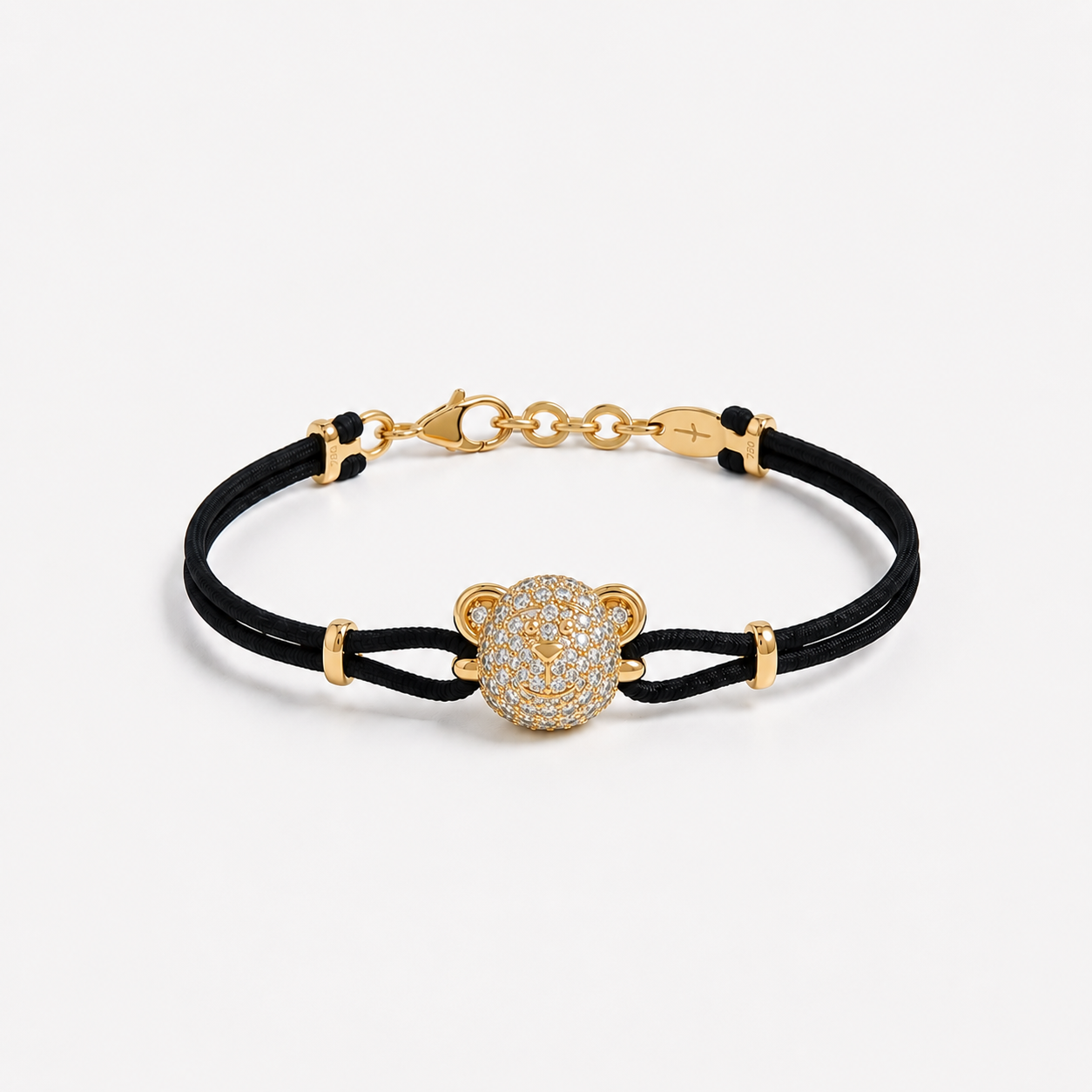 Bare Hug - Cord Bracelet, Diamonds, Pavé