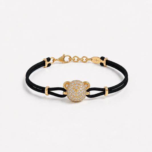 Bare Hug - Cord Bracelet, Diamonds, Paved