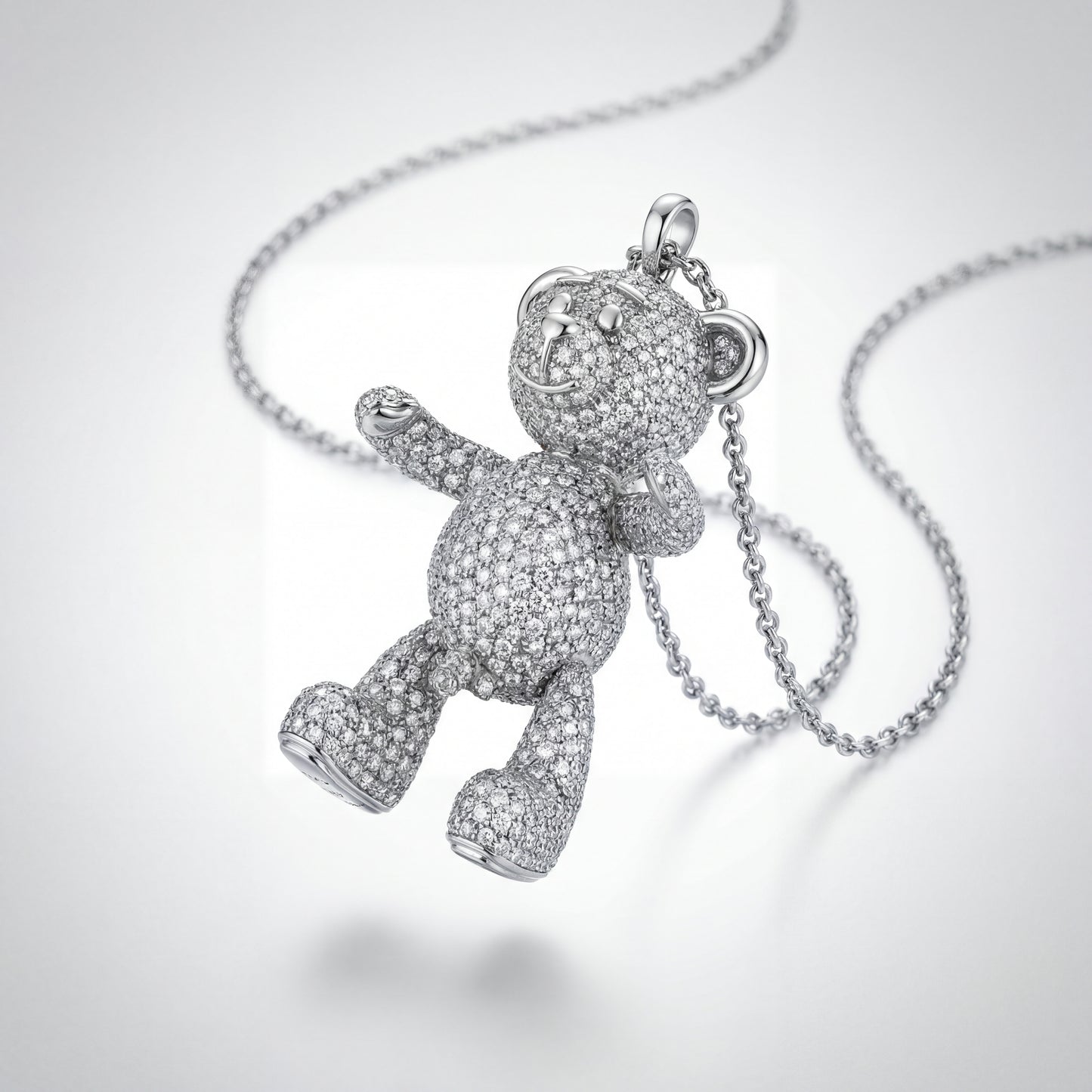 Bare Hug Necklace - White Gold Diamonds, Paved