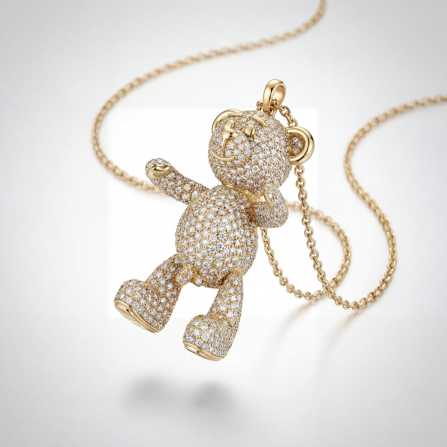 Bare Hug Necklace - White Gold Diamonds, Paved