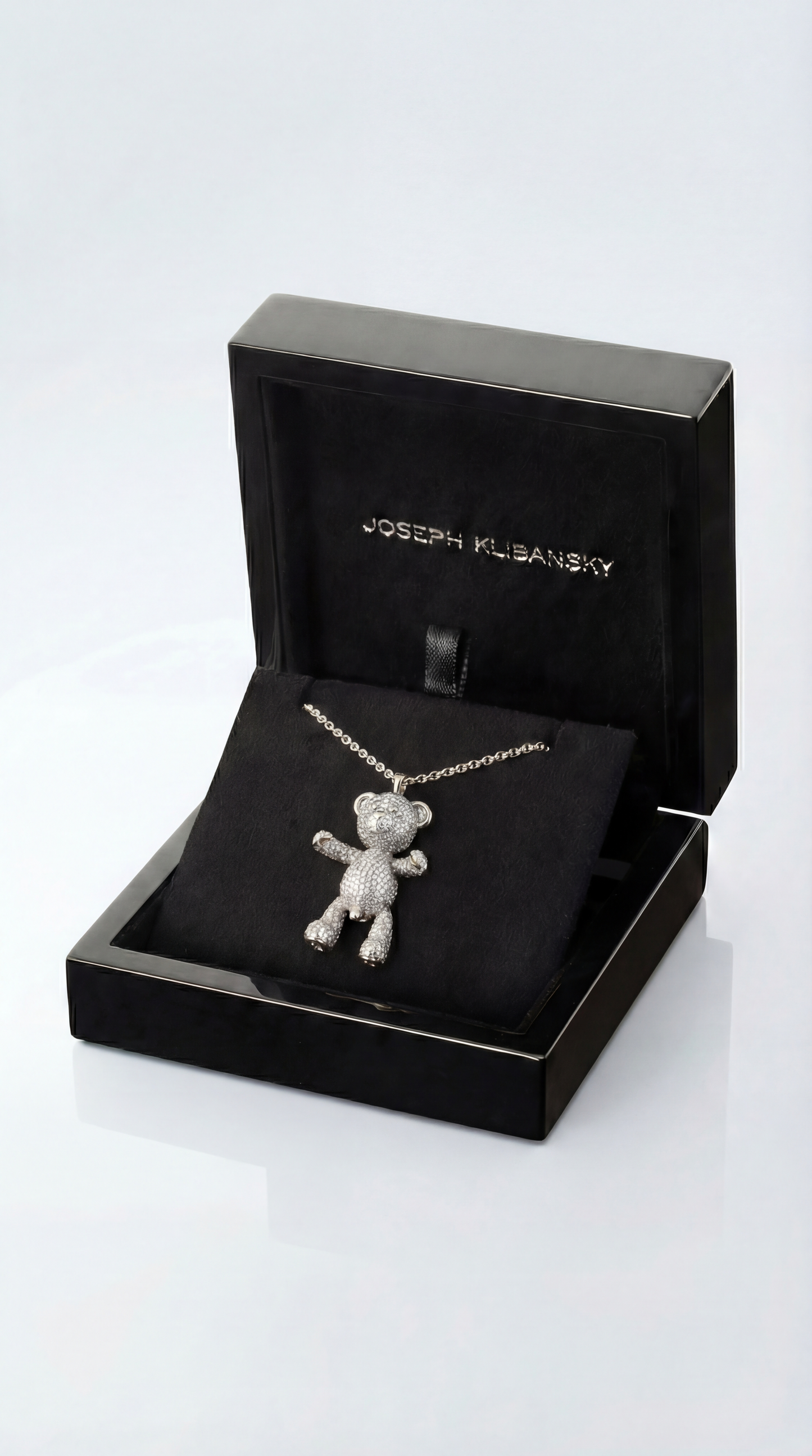 Bare Hug Necklace - White Gold Diamonds, Paved