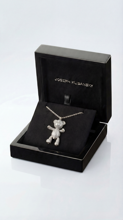 Bare Hug Necklace - White Gold Diamonds, Paved