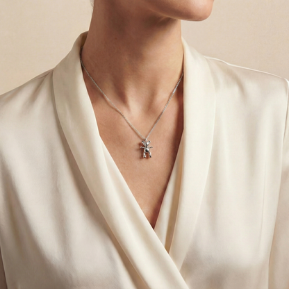 White Gold - Bare Hug Necklace - Small (25 mm)