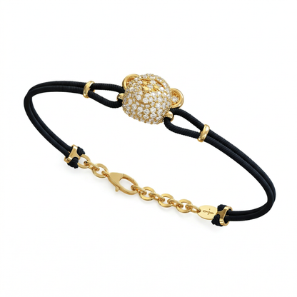 Bare Hug - Cord Bracelet, Diamonds, Paved