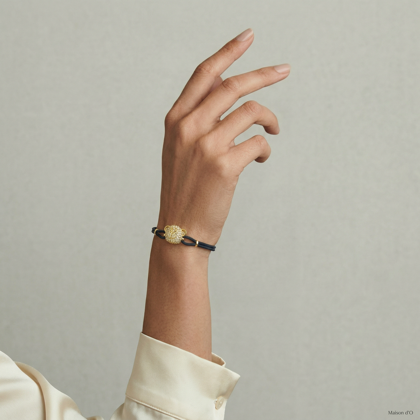 Bare Hug - Cord Bracelet, Diamonds, Paved