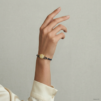 Bare Hug - Cord Bracelet, Diamonds, Paved