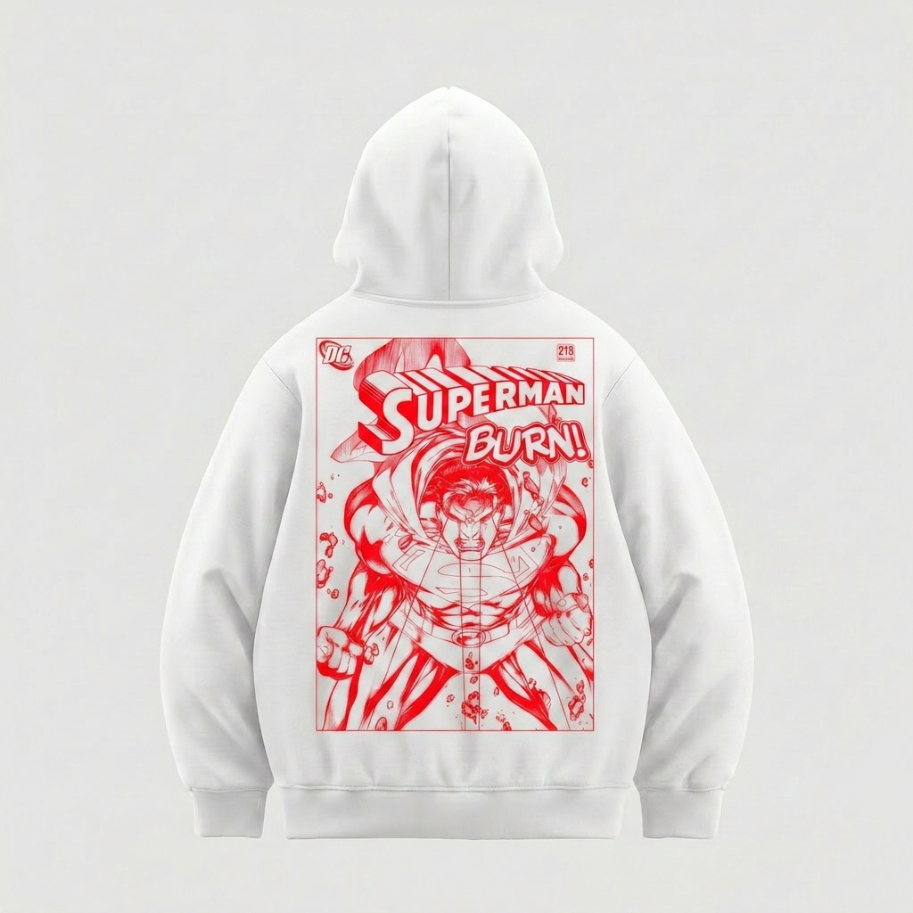 Superman Burn (Superman x Joseph Klibansky) Hoodie White