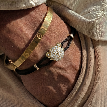 Bare Hug - Cord Bracelet, Diamonds, Paved